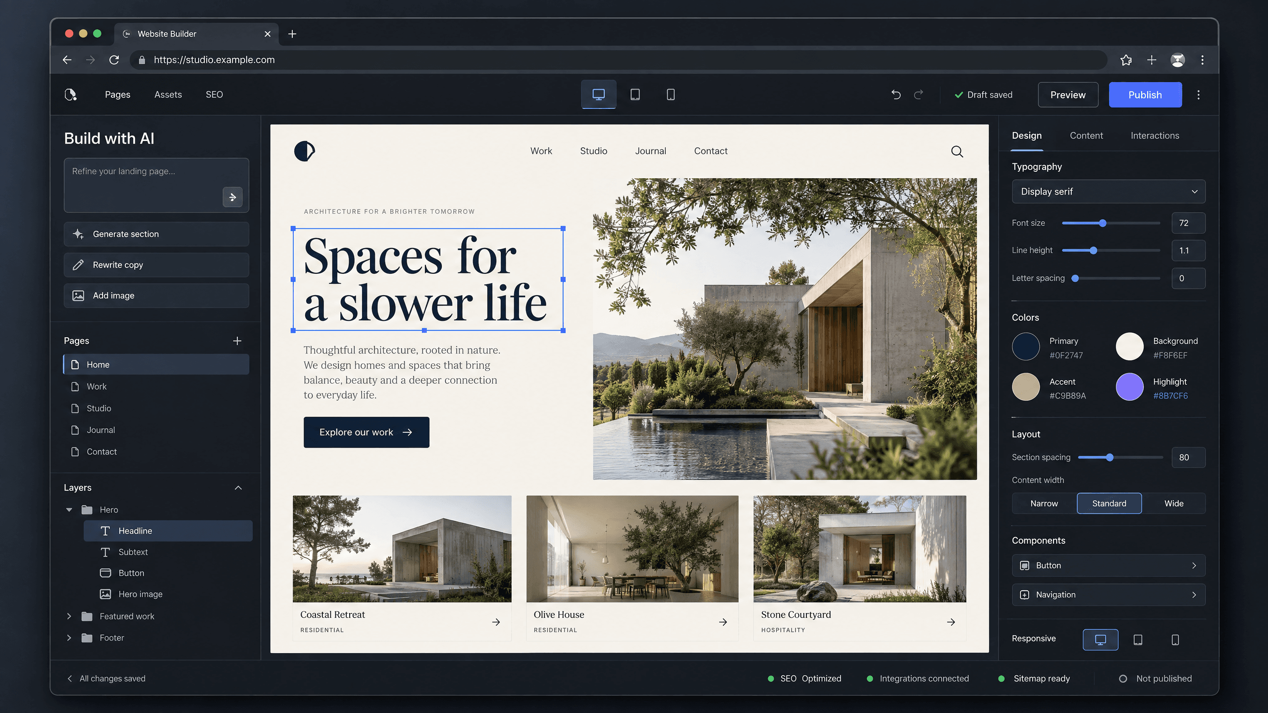 AI Website Builder project visual