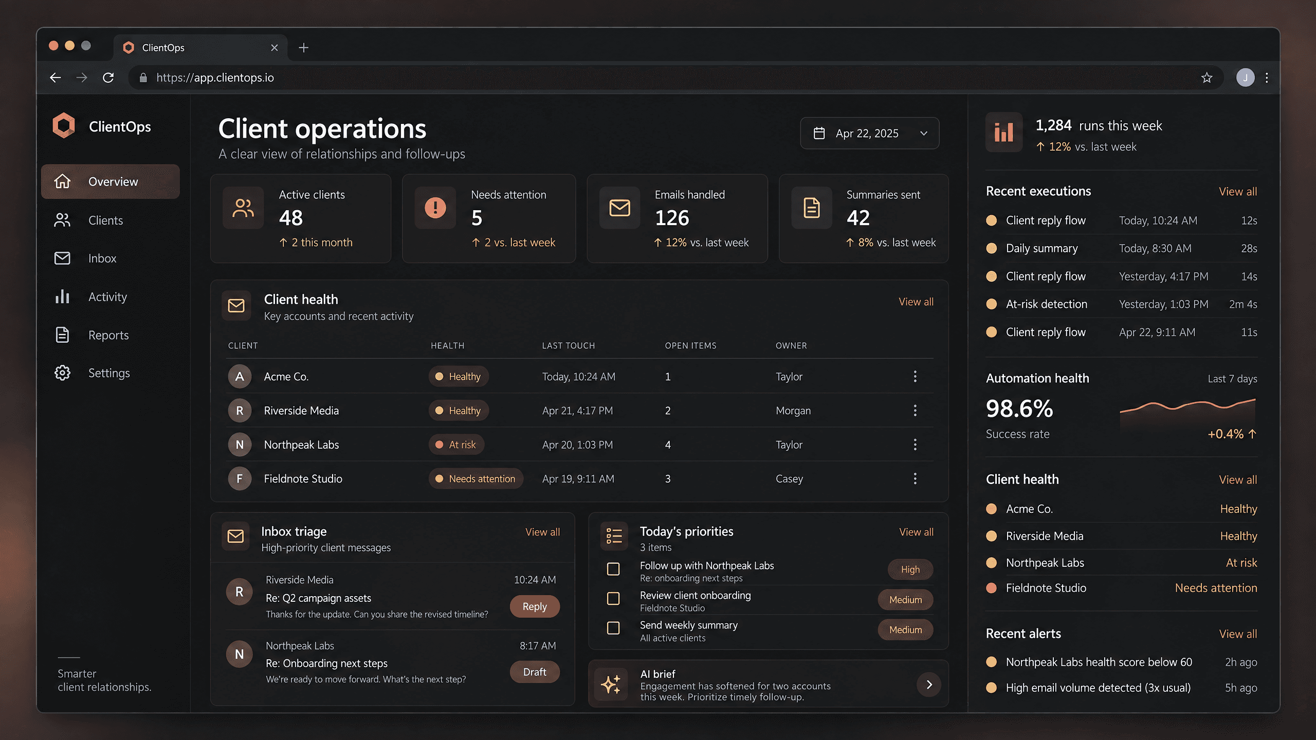 Client Ops Automations project visual